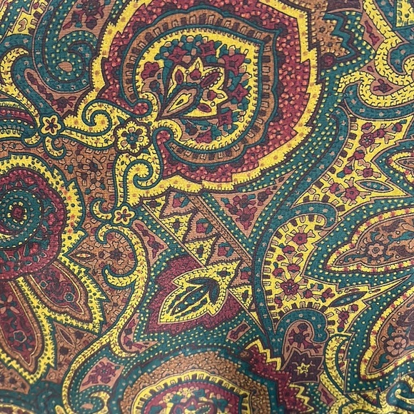 NWT Elisabeth 2 Piece Long Sleeve Button Up Blouse Skirt Brown Paisley Womens 22 - Picture 5 of 8